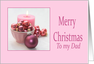 Dad Merry Christmas Pink Christmas Ornaments card