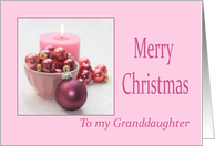 Granddaughter Merry Christmas Pink Christmas Ornaments card