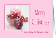 Great Grandma Merry Christmas Pink Christmas Ornaments card