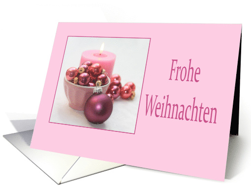 Frohe Weinachten German Pink Christmas Ornaments card (686398)