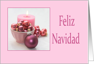 Feliz Navidad Spanish Pink Christmas Ornaments card