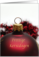 Dutch Christmas Prettige Kerstdagen Classic Red Bauble Merry Christmas card