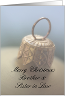 Merry Christmas Ornament card for brother & sister in law card