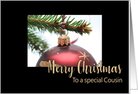 Cousin Classic Red Christmas Bauble on Twig card