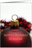 Merry Christmas Ornament card for grandma card