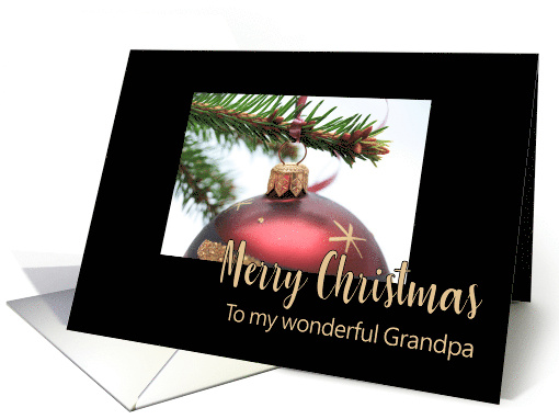 Grandpa Classic Red Christmas Bauble on Twig card (689733)