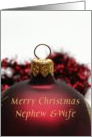 Merry Christmas Ornament card for Nephew & Wife card