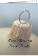 Merry Christmas Ornament card for Son & Family card