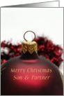 Merry Christmas Ornament card for Son & Partner card