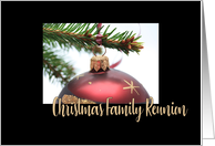 Christmas Family Reunion Invitation Red Christmas Bauble on Twig card