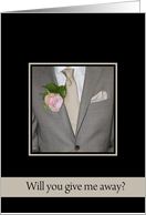 Will you give me away request - grey suit card