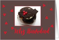 Feliz Navidad Spanish Christmas Chocolate Cupcake card