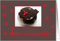 Frohe Weihnachten German Sweet Chocolate Cupcake card