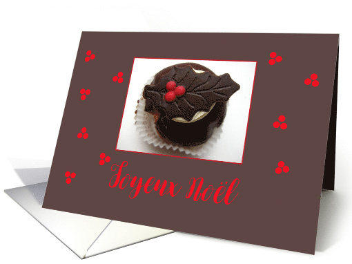 French Joyeux Nol Sweet Chocolate Cupcake card (696775)