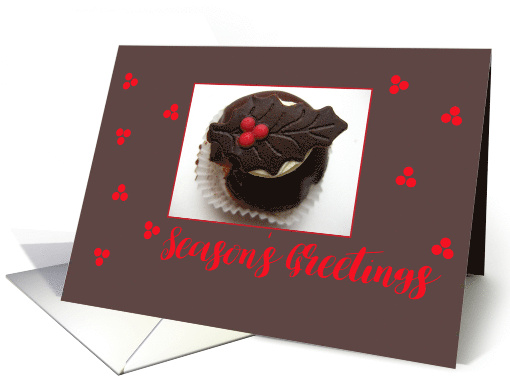 Season's Greetings Sweet Christmas Chocolate Cupcake card (696827)