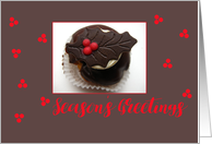 Season’s Greetings Sweet Christmas Chocolate Cupcake card