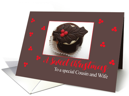 Cousin and Wife Sweet Christmas Chocolate Cupcake card (696865)