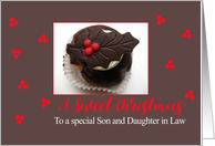 Son and Daughter in Law Sweet Christmas Chocolate Cupcake card