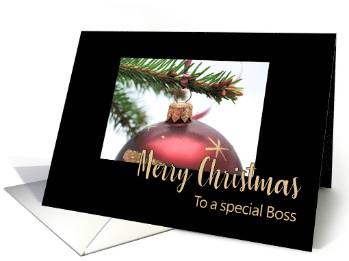 Boss Classic Red Christmas Bauble on Twig card (706330)