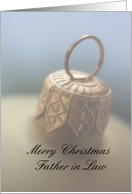 Merry Christmas golden Ornament card for father in law card
