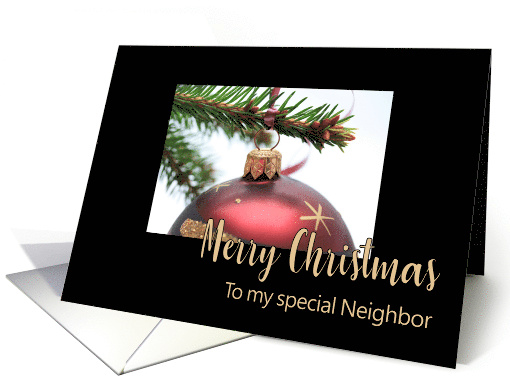 Neighbor Classic Red Christmas Bauble on Twig card (706733)