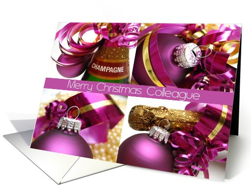 colleague - purple christmas collage card (707907)