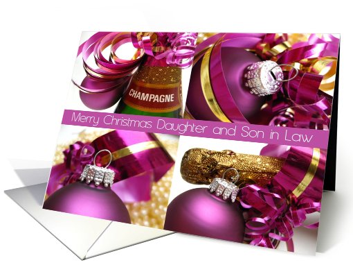 daughter & son in law - purple christmas collage card (707940)