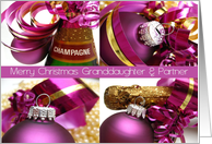 granddaughter & partner - purple christmas collage card