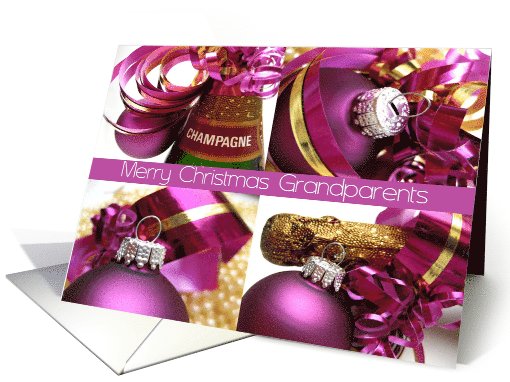 grandparents - purple christmas collage card (707972)