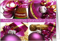 grandson & wife - purple christmas collage card