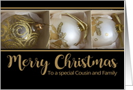 Cousin and Family Merry Christmas Baubles in a Box card