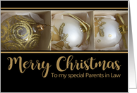 Parents in Law Merry Christmas Baubles in a Box card