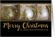 Sister and Brother in Law Merry Christmas Baubles in a Box card