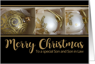 Son and Son in Law Merry Christmas Baubles in a Box card