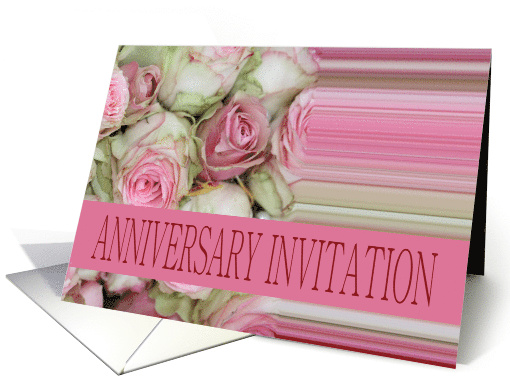Anniversary Party Invitation Soft Pink Roses card (723154)