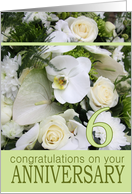 6th Wedding Anniversary White Mixed Bouquet card