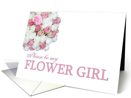 Be my Flower Girl Pink and White Roses card (726518)