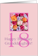 Granddaughter 18th Birthday Colorful Rose Bouquet card