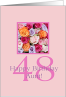 48th Birthday Aunt, Colorful Rose Bouquet card