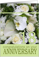 18th Wedding Anniversary White Mixed Bouquet card