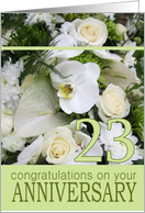 23rd Wedding Anniversary White Mixed Bouquet card