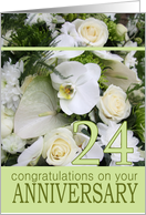 24th Wedding Anniversary White Mixed Bouquet card