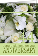 44th Wedding Anniversary White Mixed Bouquet card