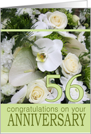 56th Wedding Anniversary White Mixed Bouquet card