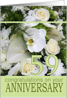59th Wedding Anniversary White Mixed Bouquet card