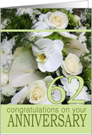 62nd Wedding Anniversary White Mixed Bouquet card