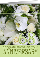 68th Wedding Anniversary White Mixed Bouquet card