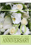 70th Wedding Anniversary White Mixed Bouquet card