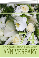 74th Wedding Anniversary White Mixed Bouquet card