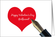 Girlfriend Valentines Day Red Heart Message card